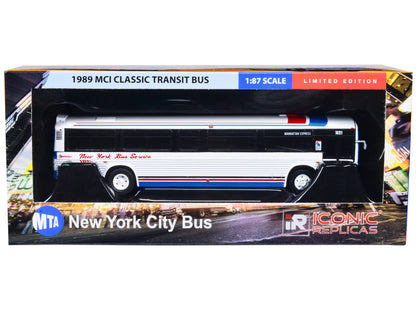 1989 MCI Classic Transit Bus New York Bus Service "Manhattan Express" "MTA New York City Bus" Series 1/87 Diecast Model by Iconic Replicas