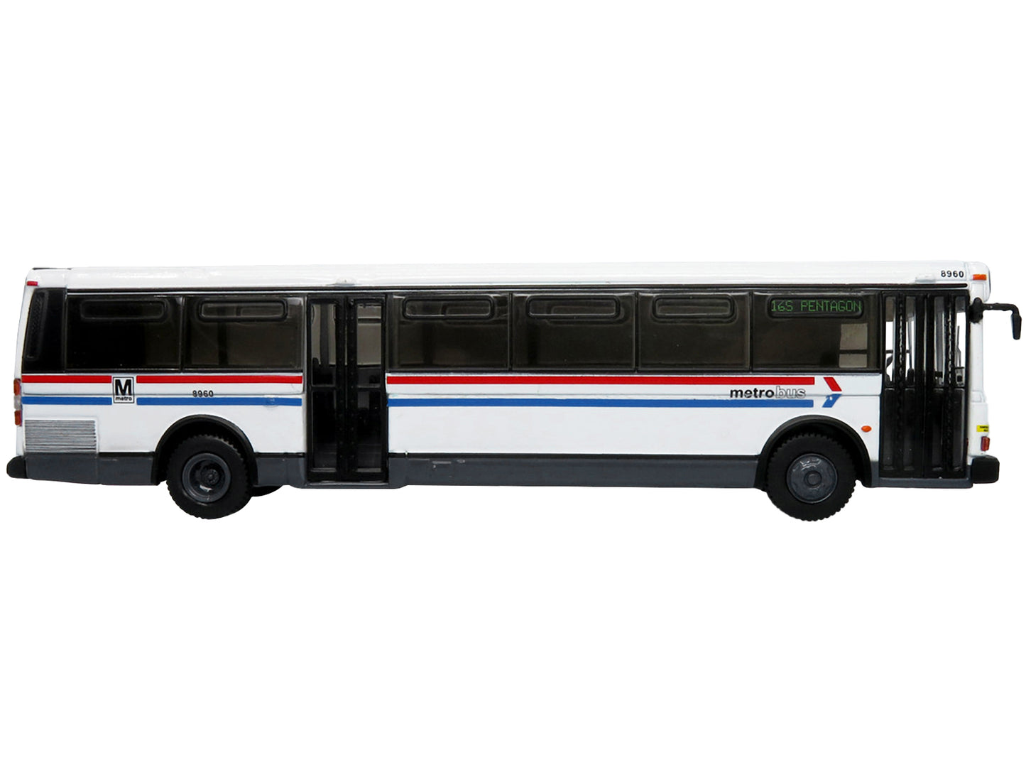 1980 Grumman 870 Advanced Design Transit Bus WMATA (Washington Metropolitan Area Transit Authority) Metro Bus "16S Pentagon" "Vintage Bus & Motorcoach Collection" 1/87 Diecast Model by Iconic Replicas