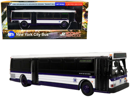 1980 Grumman 870 Advanced Design Transit Bus MTA New York City Bus "B64 Coney Island" "Vintage Bus & Motorcoach Collection" 1/87 Diecast Model by Iconic Replicas