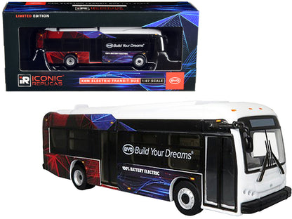 BYD K8M Electric Transit Bus "Build Your Dreams" Corporate Livery Limited Edition 1/87 (HO) Diecast Model by Iconic Replicas