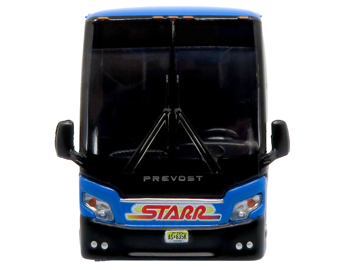 Prevost H3-45 Coach Bus "Starr Tours" Blue with Graphics Limited Edition 1/87 (HO) Diecast Model by Iconic Replicas