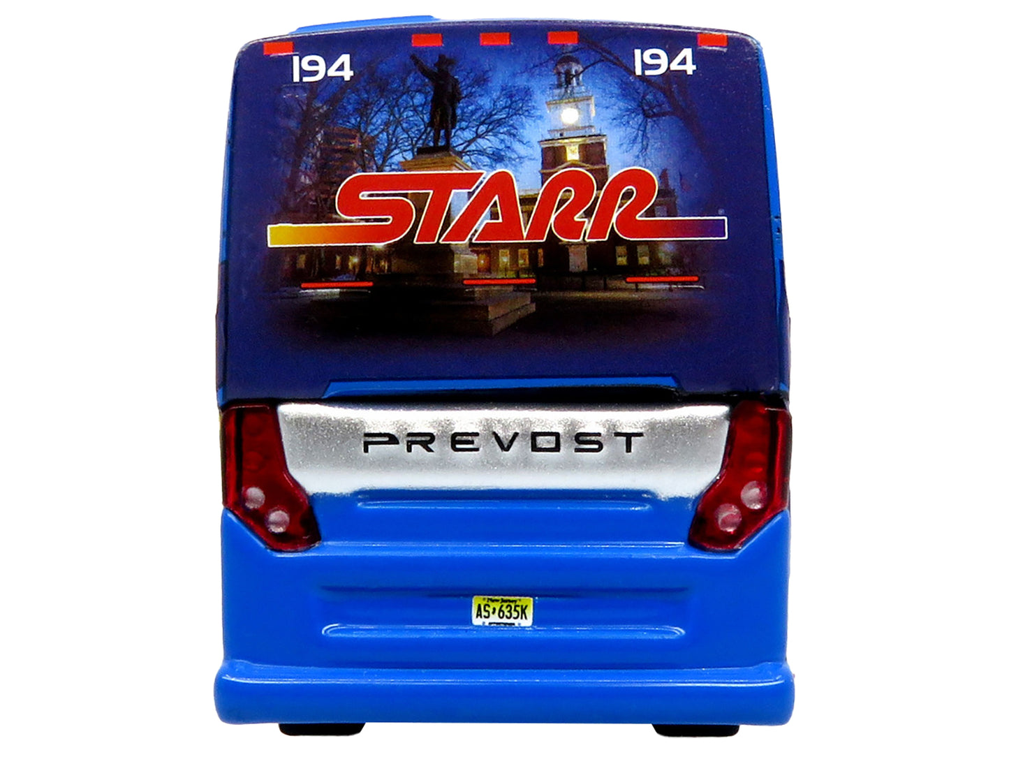 Prevost H3-45 Coach Bus "Starr Tours" Blue with Graphics Limited Edition 1/87 (HO) Diecast Model by Iconic Replicas