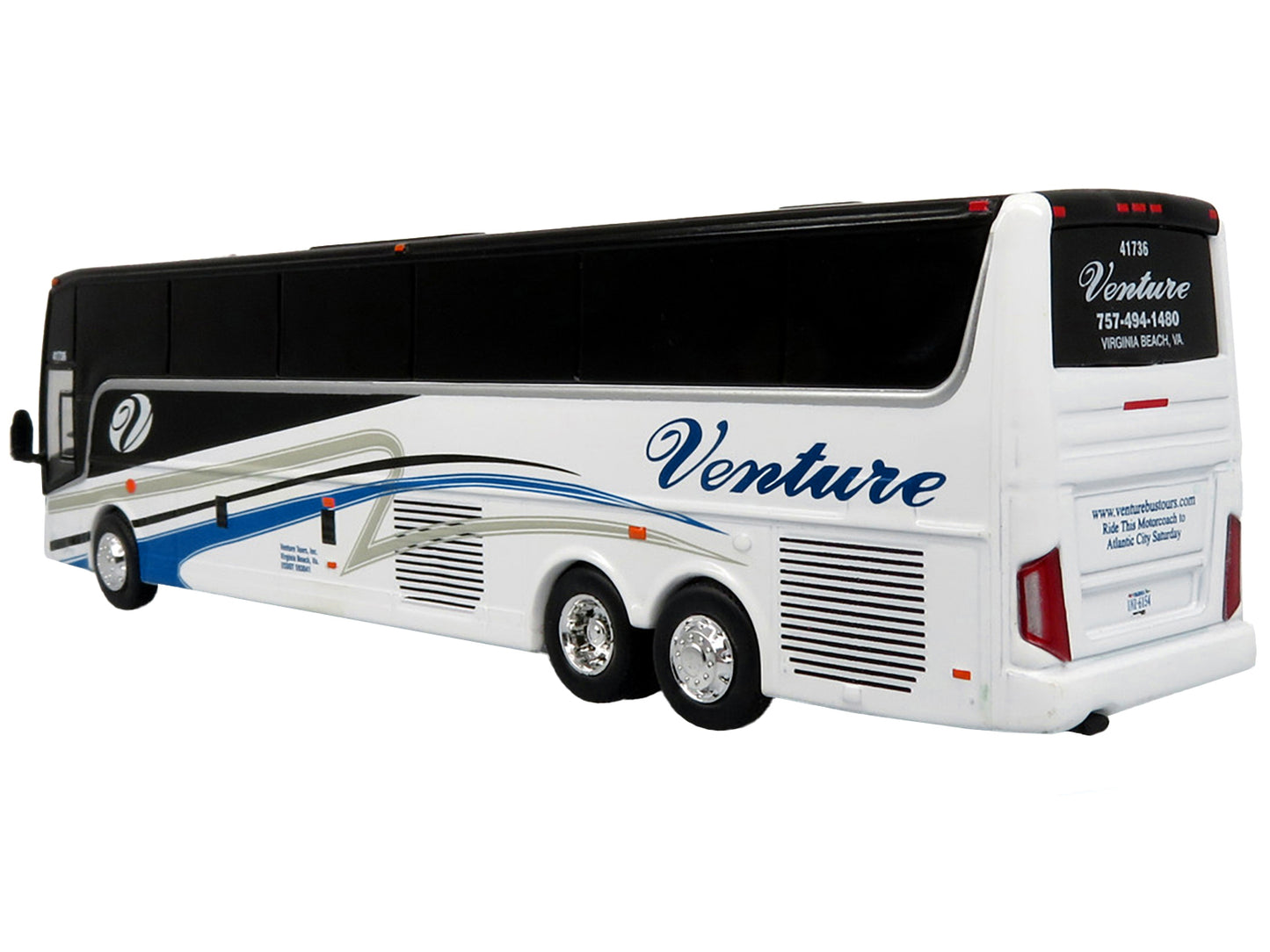 Van Hool TX45 Coach Bus "Venture Tours" White "The Bus & Motorcoach Collection" Limited Edition to 504 pieces Worldwide 1/87 (HO) Diecast Model by Iconic Replicas