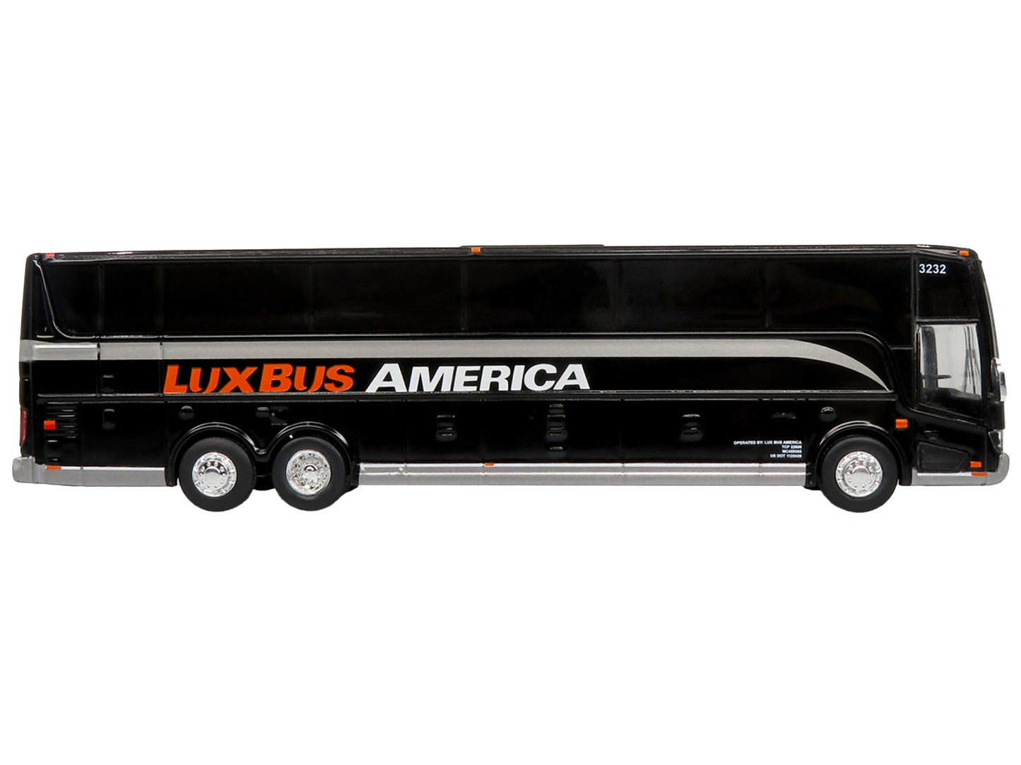 Van Hool TX45 Coach Bus "Lux Bus America" Black "The Bus & Motorcoach Collection" Limited Edition to 504 pieces Worldwide 1/87 (HO) Diecast Model by Iconic Replicas