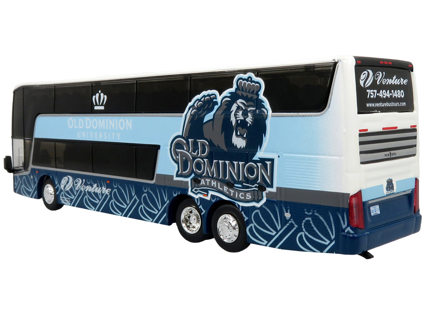 Van Hool TDX Double Decker Coach Bus "Old Dominion University - Venture Tours" "Go Big Blue" "The Bus & Motorcoach Collection" Limited Edition to 504 pieces Worldwide 1/87 (HO) Diecast Model by Iconic Replicas