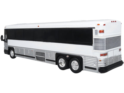 2001 MCI D4000 Coach Bus Plain White "Vintage Bus & Motorcoach Collection" Limited Edition to 504 pieces Worldwide 1/87 (HO) Diecast Model by Iconic Replicas