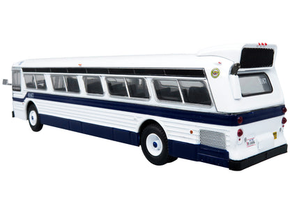 Flxible 53102 New Look Transit Bus "MTA New York City" White with Blue Stripes Limited Edition 1/87 (HO) Diecast Model by Iconic Replicas