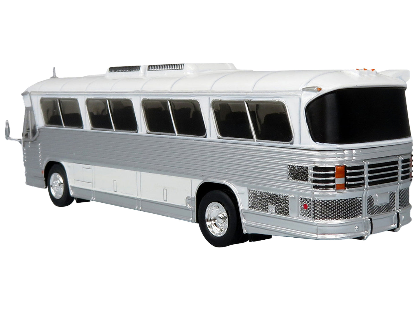 Dina 323-G2 Olimpico Coach Bus Blank White and Silver Limited Edition to 504 pieces Worldwide "The Bus and Motorcoach Collection" 1/87 (HO) Diecast Model by Iconic Replicas