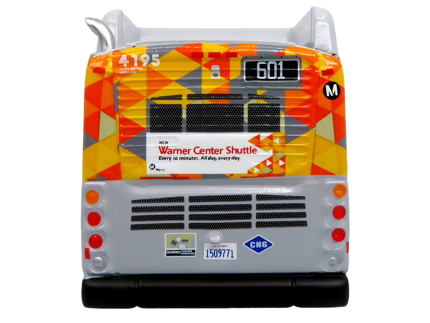 New Flyer Xcelsior XN40 Transit Bus "Los Angeles Metro - Warner Center Shuttle" Gray with Graphics "The Bus & Motorcoach Collection" Limited Edition 1/87 (HO) Diecast Model by Iconic Replicas