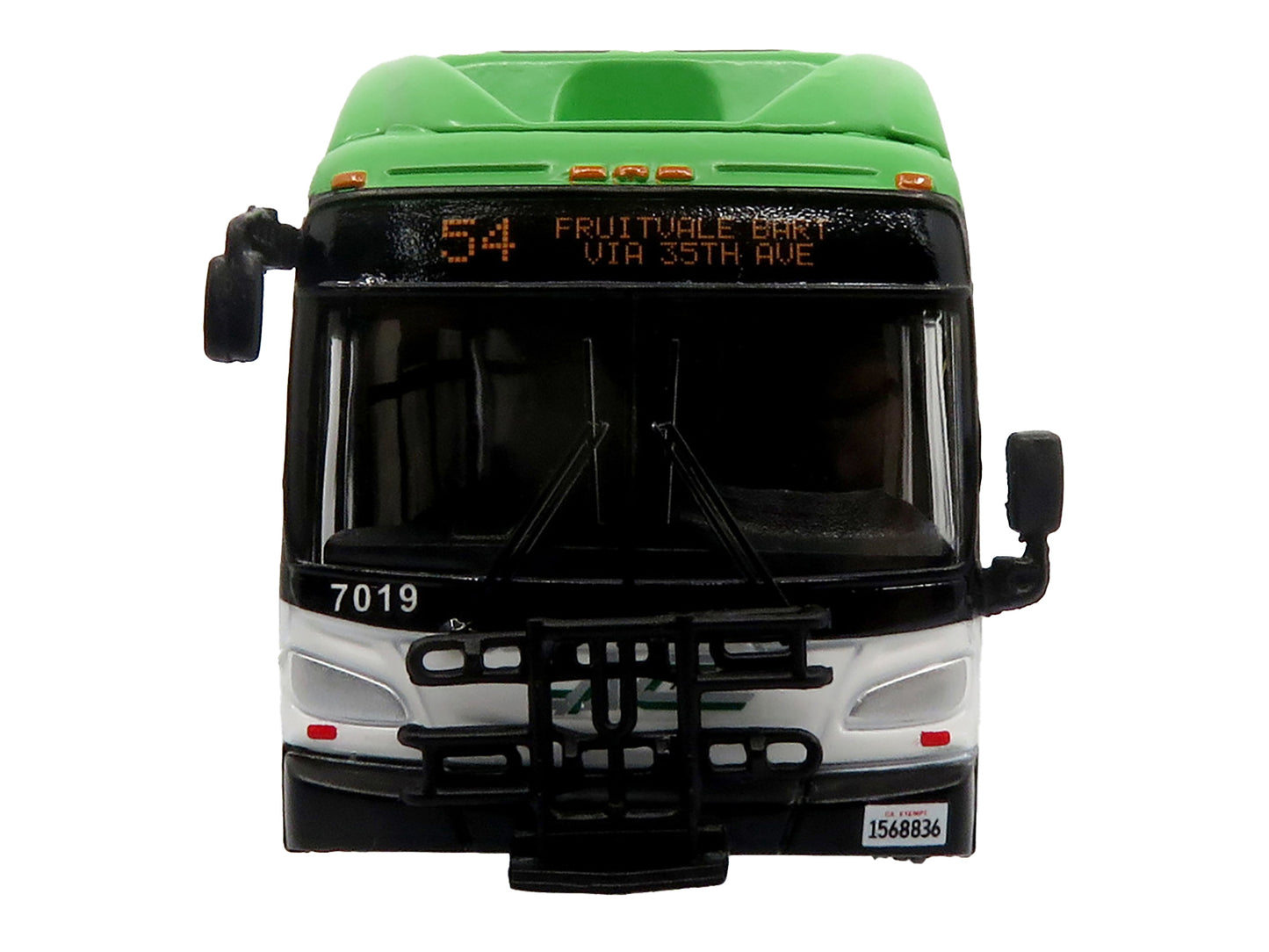 New Flyer Xcelsior XHE40 Transit Bus "AC Transit - Zero Emission" White and Green with Graphics "The Bus & Motorcoach Collection" Limited Edition 1/87 (HO) Diecast Model by Iconic Replicas