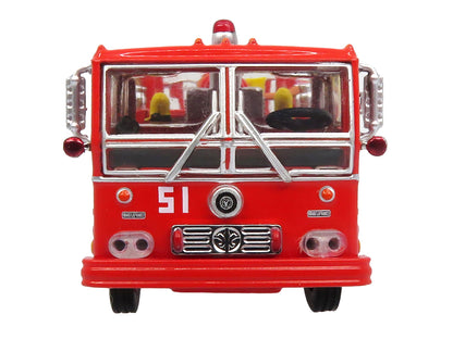 1973 Ward LaFrance Fire Engine "Los Angeles County Fire Department Engine 51" Red "5 Alarm" Series Limited Edition 1/87 (HO) Diecast Model by Iconic Replicas