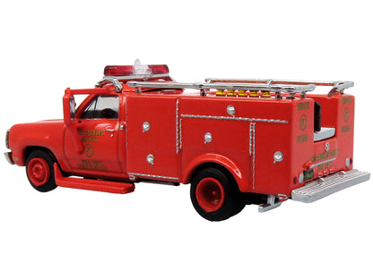 1974 Dodge D-300 Rescue Unit "Los Angeles County Fire Department Squad 51" Red "5 Alarm" Series Limited Edition 1/87 (HO) Diecast Model by Iconic Replicas