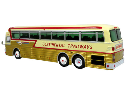 1969 Eagle Model 05 Coach Bus "Golden Eagle - Continental Trailways" Gold Metallic and Cream with Red Stripes Limited Edition to 504 pieces Worldwide 1/87 (HO) Diecast Model by Iconic Replicas