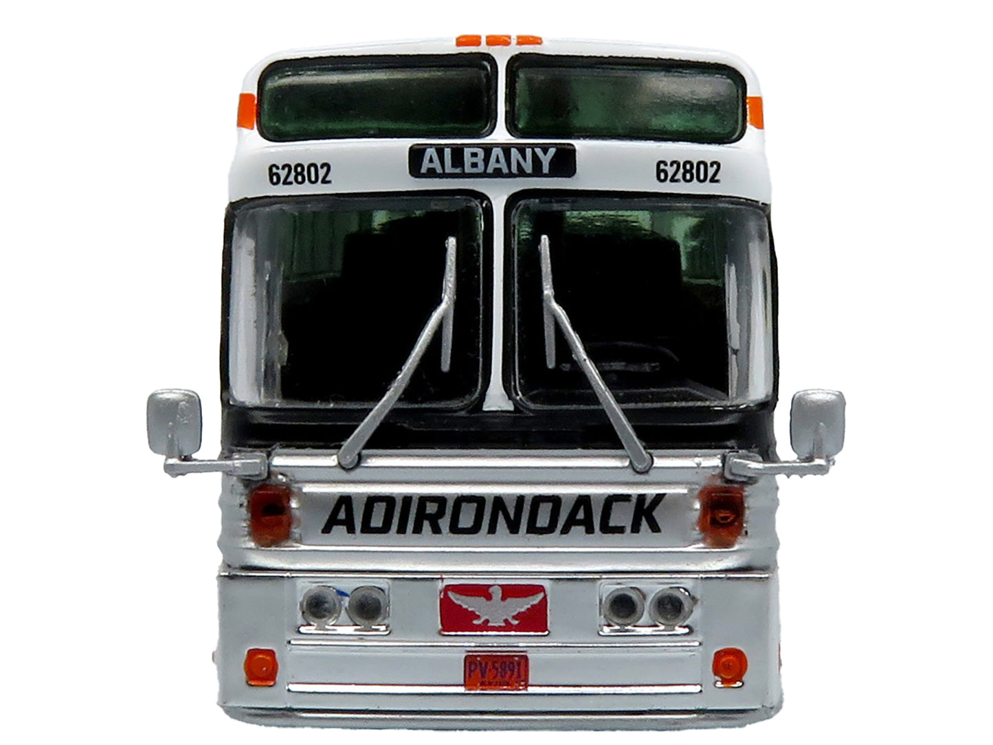 1969 Eagle Model 05 Coach Bus "Adirondack Trailways" White and Red Limited Edition to 504 pieces Worldwide 1/87 (HO) Diecast Model by Iconic Replicas