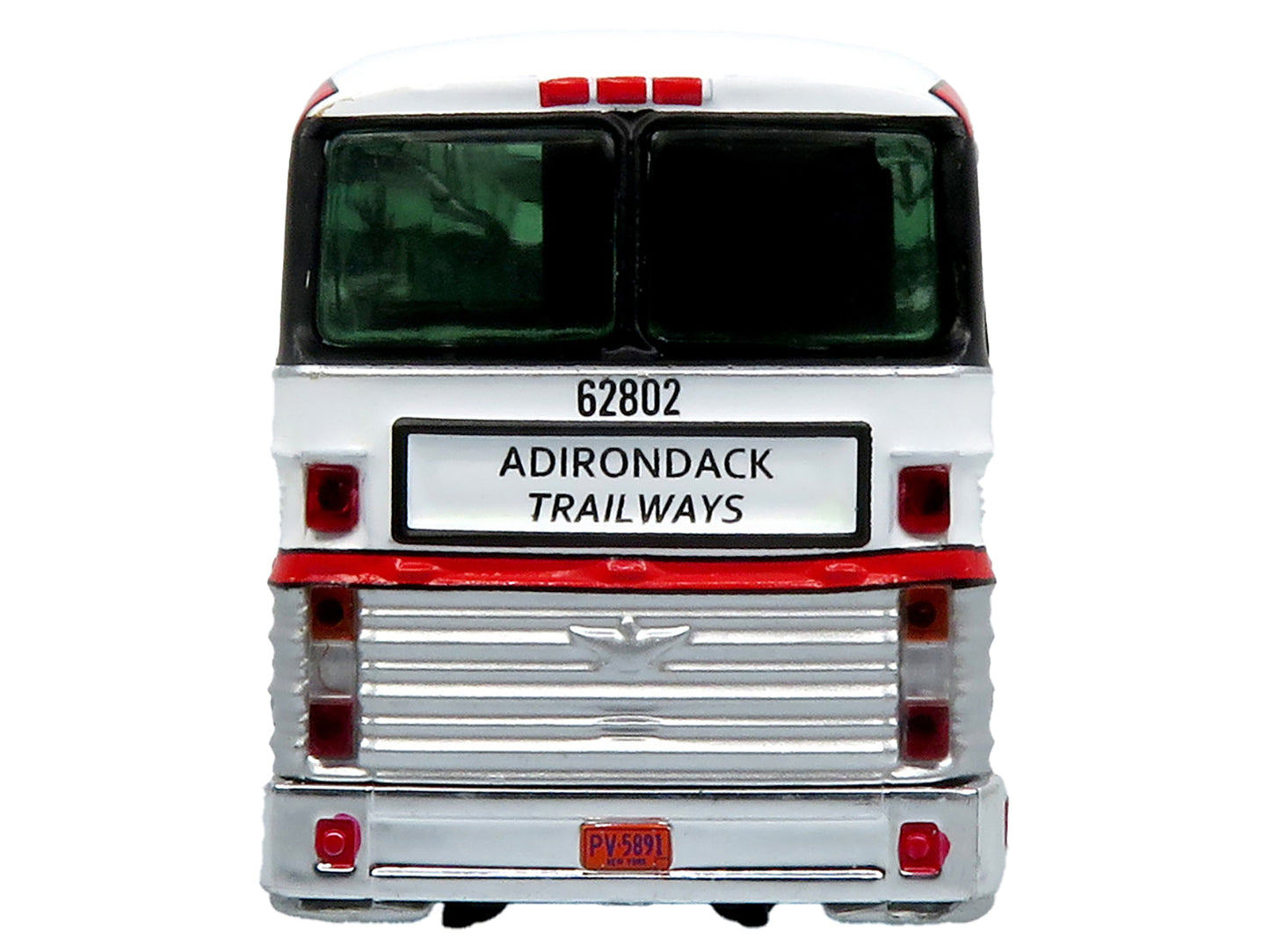 1969 Eagle Model 05 Coach Bus "Adirondack Trailways" White and Red Limited Edition to 504 pieces Worldwide 1/87 (HO) Diecast Model by Iconic Replicas