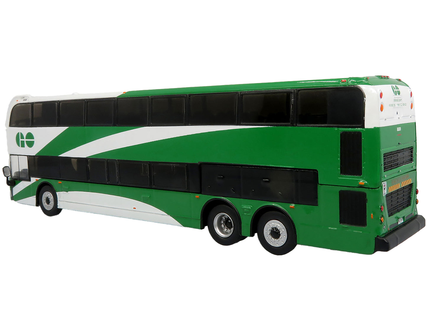 Alexander Dennis Enviro 500 Double Decker Bus "GO Transit" White and Green "North American Bus & Motorcoach Collection" Limited Edition to 504 pieces Worldwide 1/87 (HO) Diecast Model by Iconic Replicas