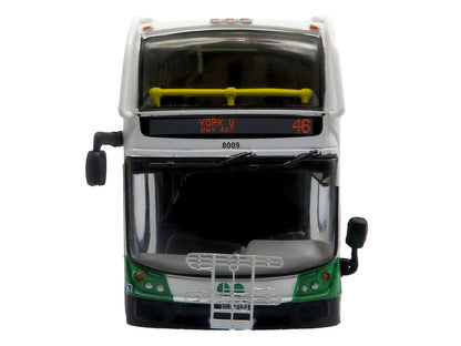 Alexander Dennis Enviro 500 Double Decker Bus "GO Transit" White and Green "North American Bus & Motorcoach Collection" Limited Edition to 504 pieces Worldwide 1/87 (HO) Diecast Model by Iconic Replicas