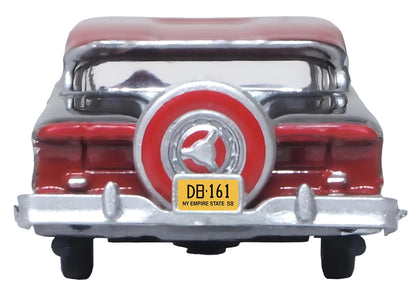 1958 Edsel Citation Silver Gray Metallic with Ember Red Top and Red Interior 1/87 (HO) Scale Diecast Model Car by Oxford Diecast