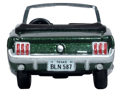 1965 Ford Mustang Convertible Ivy Green Metallic 1/87 (HO) Scale Diecast Model Car by Oxford Diecast