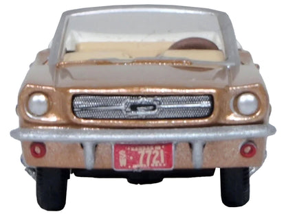 1965 Ford Mustang Convertible Prairie Bronze Metallic 1/87 (HO) Scale Diecast Model Car by Oxford Diecast