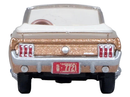 1965 Ford Mustang Convertible Prairie Bronze Metallic 1/87 (HO) Scale Diecast Model Car by Oxford Diecast