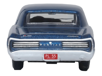 1966 Pontiac GTO Fontaine Blue Metallic 1/87 (HO) Scale Diecast Model Car by Oxford Diecast