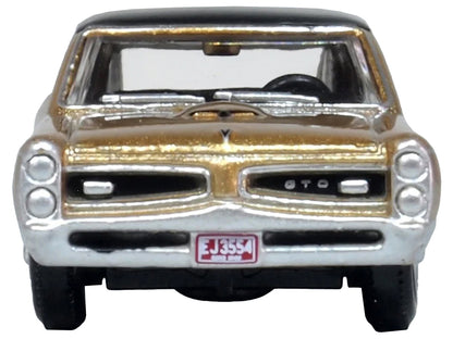 1966 Pontiac GTO Martinique Bronze Metallic with Black Top 1/87 (HO) Scale Diecast Model Car by Oxford Diecast