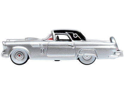 1956 Ford Thunderbird Gray Metallic with Raven Black Top 1/87 (HO) Scale Diecast Model Car by Oxford Diecast