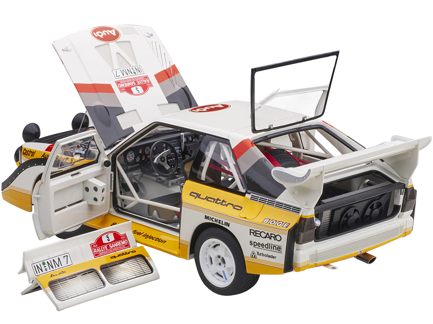 Audi Quattro S1 #5 W. Roehrl - Ch. Geistdoerfer Winner Rally San Remo (1985) 1/18 Model Car by Autoart