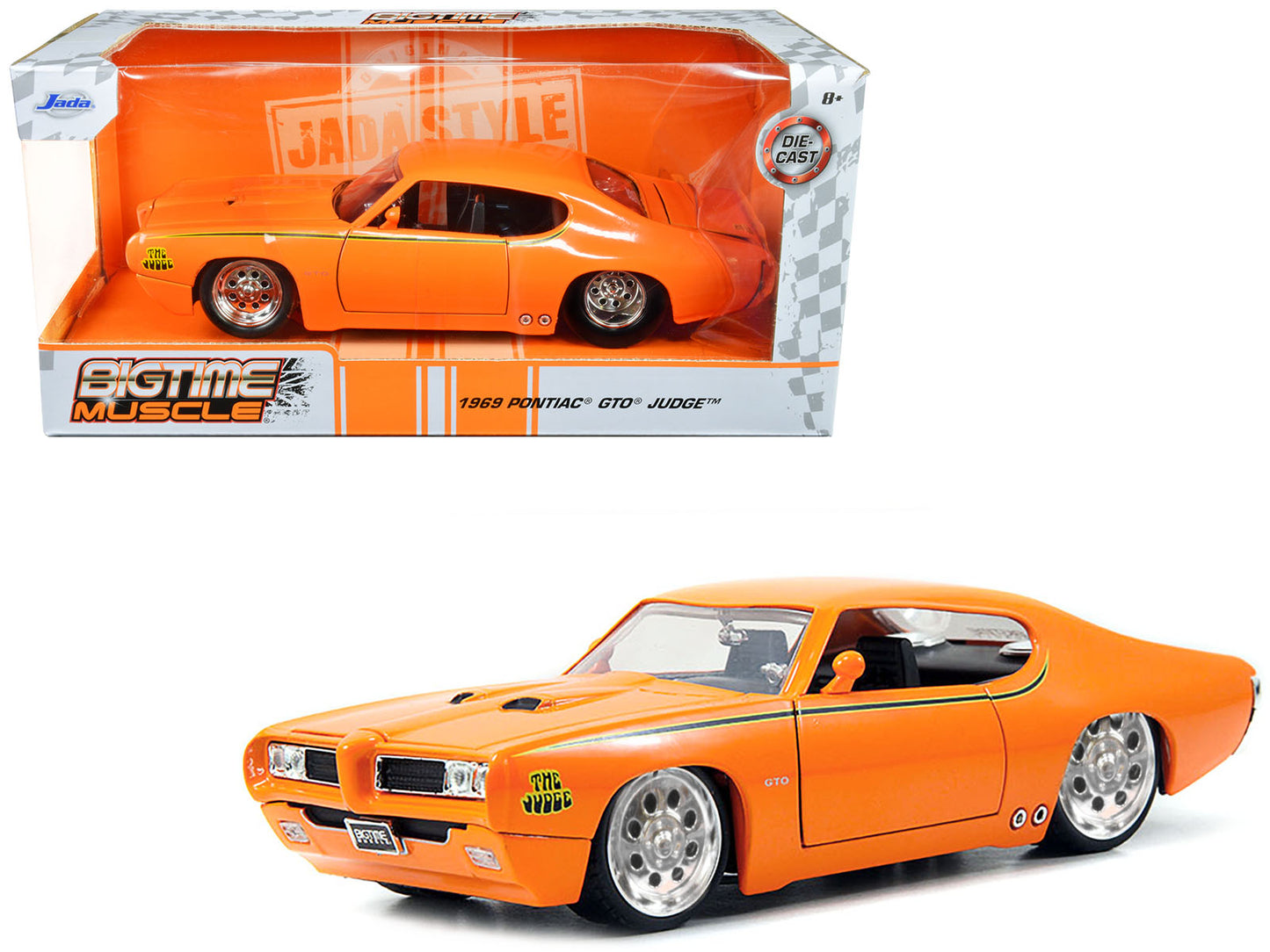 1969 Pontiac GTO Judge Pro Stock Orange 1/24 Diecast Car Model by Jada