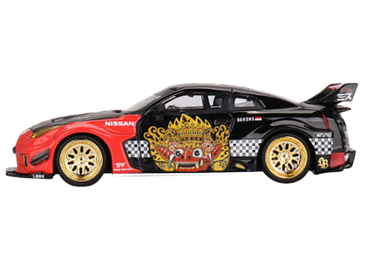 Nissan 35GT-RR Ver.1 "LB-Silhouette Works GT" RHD (Right Hand Drive) "Barong" Black and Red with Graphics Limited Edition 1/64 Diecast Model Car by True Scale Miniatures