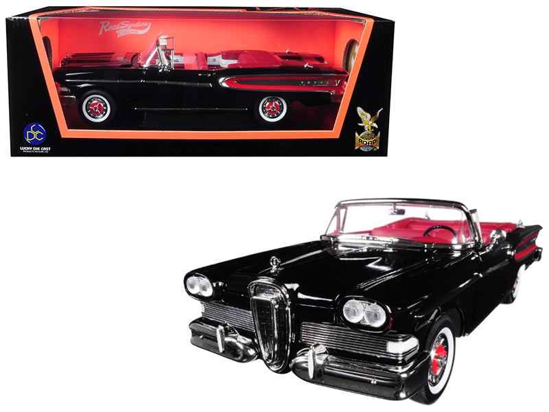 1958 Edsel Citation Convertible Black 1/18 Diecast Model Car by Road Signature