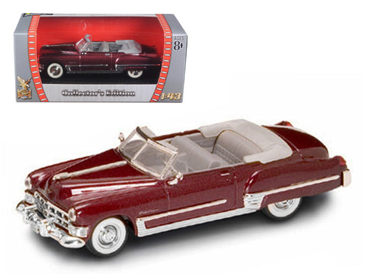 1949 Cadillac Coupe DeVille Convertible Burgundy Metallic 1/43 Diecast Car by Road Signature