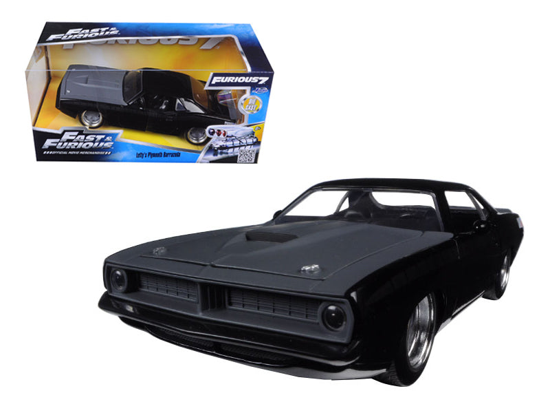 Letty's Plymouth Barracuda Matt Black "Fast & Furious 7" Movie 1/24 Diecast Model Car by Jada