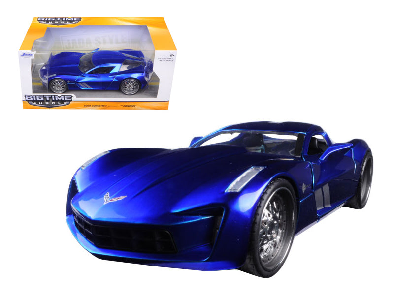 2009 Chevrolet Corvette Stingray Concept Blue 1/24 Diecast Model Car by Jada