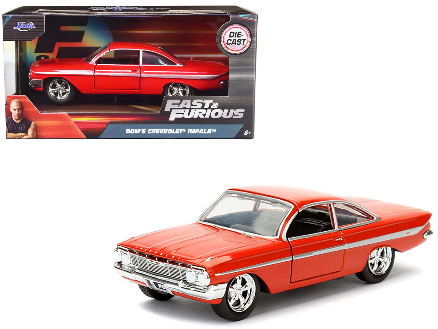 Dom's Chevrolet Impala Red Fast & Furious F8 "The Fate of the Furious" Movie 1/32 Diecast Model Car  by Jada