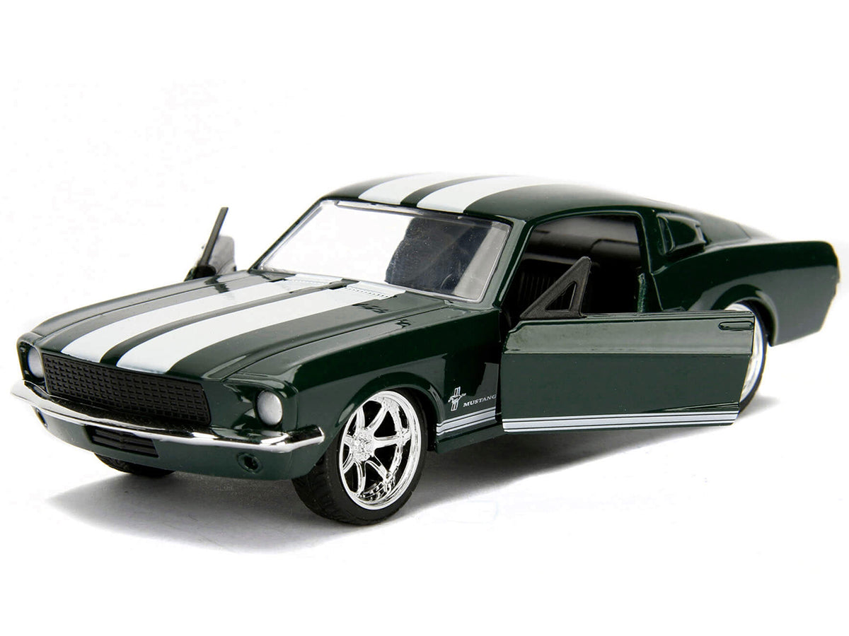 Sean's Ford Mustang Dark Green with White Stripes "Fast & Furious" Movie 1/32 Diecast Model Car by Jada