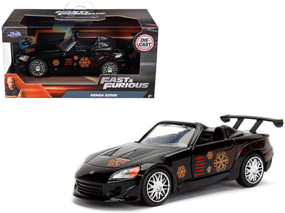 Honda S2000 Convertible Black with Graphics "Fast & Furious" Movie 1/32 Diecast Model Car by Jada