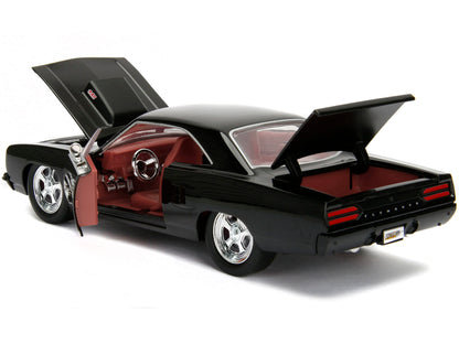 1970 Plymouth Road Runner 440 Black with Red Interior "Bigtime Muscle" Series 1/24 Diecast Model Car by Jada