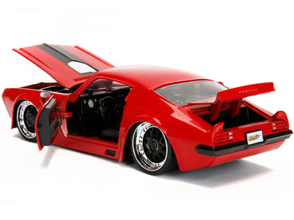 1972 Pontiac Firebird Red with Black Hood Stripe "Bigtime Muscle" Series 1/24 Diecast Model Car by Jada