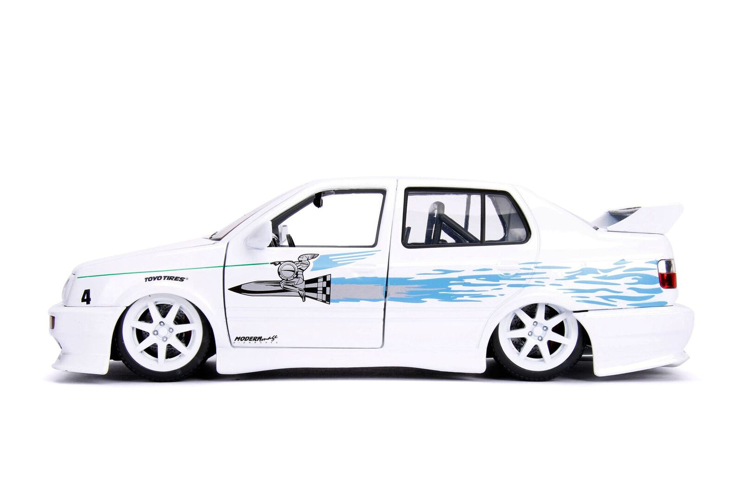 Jesse's Volkswagen Jetta White with Graphics "Fast & Furious" Movie 1/24 Diecast Model Car by Jada