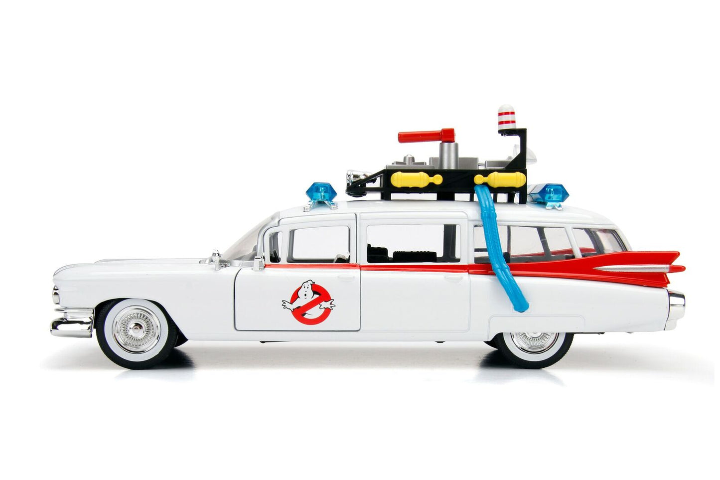 1959 Cadillac Ambulance Ecto-1 White "Ghostbusters" Movie "Hollywood Rides" Series 1/24 Diecast Model Car by Jada