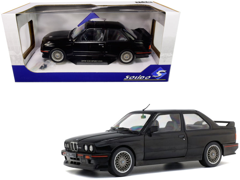 1990 BMW E30 Sport Evo Black 1/18 Diecast Model Car by Solido