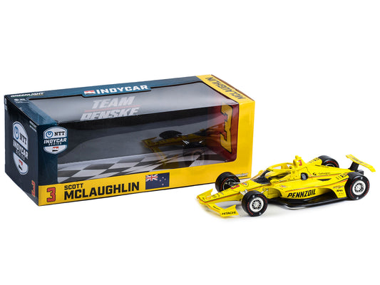 Dallara IndyCar #3 Scott McLaughlin "Pennzoil" Team Penske "NTT IndyCar Series" (2023) 1/18 Diecast Model Car by Greenlight