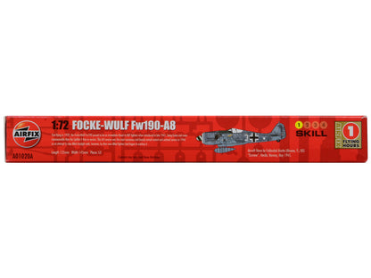 Level 1 Model Kit Focke-Wulf Fw190-A8 Fighter Aircraft 1/72 Plastic Model Kit by Airfix