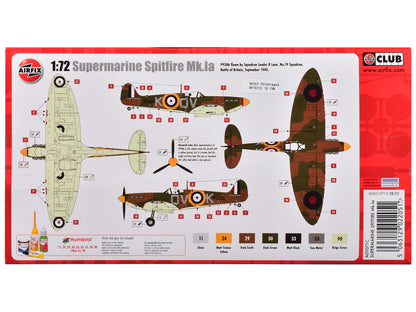 Level 1 Model Kit Supermarine Spitfire Mk.Ia Fighter Aircraft 1/72 Plastic Model Kit by Airfix