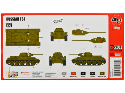 Level 2 Model Kit Russian T34 Tank 1/76 Plastic Model Kit by Airfix