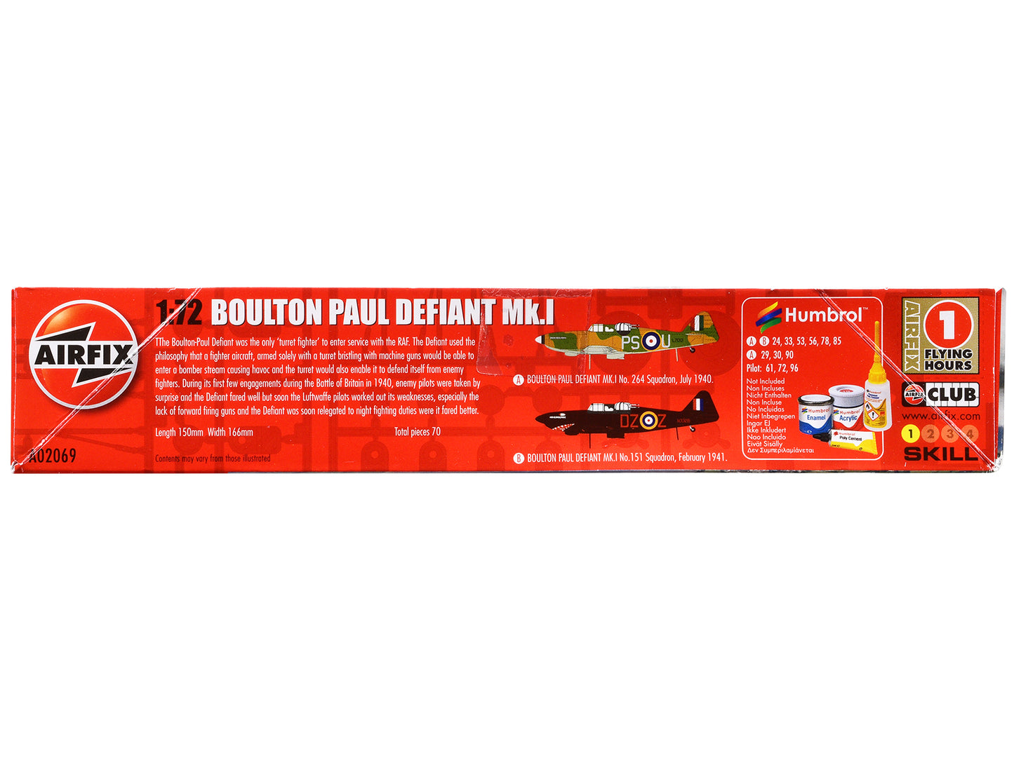 Level 1 Model Kit Boulton Paul Defiant Mk.I Aircraft 1/72 Plastic Model Kit by Airfix