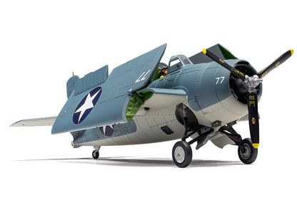 Level 2 Model Kit Grumman F4F-4 Wildcat Fighter Aircraft with 2 Scheme Options 1/72 Plastic Model Kit by Airfix