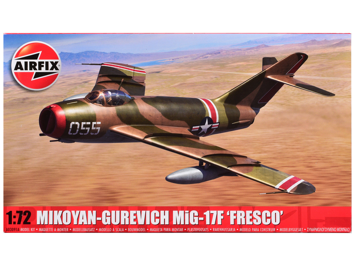 Level 2 Model Kit Mikoyan-Gurevich MiG-17F "Fresco" Fighter Aircraft with 2 Scheme Options 1/72 Plastic Model Kit by Airfix